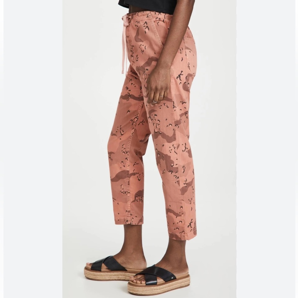 MOTHER Pink Ankle Cropped Pants with Abstract Print